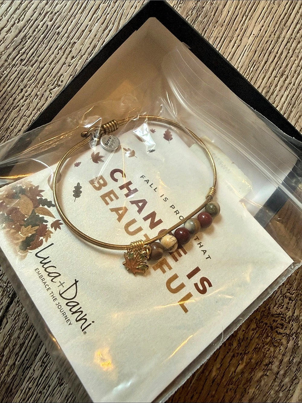 Luca + Danni Fall Foliage Medley Bangle Bracelet Gold & Red